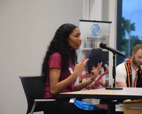 Two-time Youth of the Year Winner Teya Shearer describes her college plans at our Senior Celebration for high school grads.