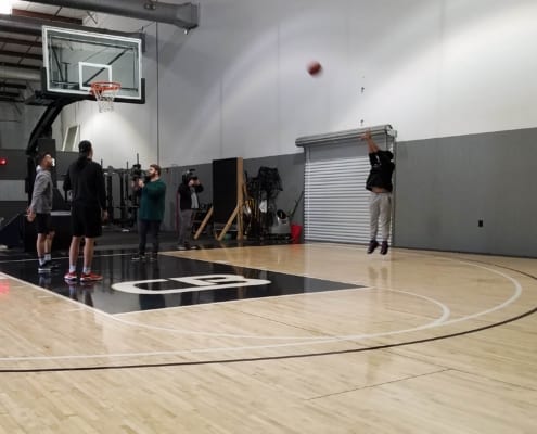 R'jn shooting a basketball